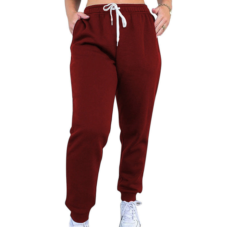 2025 amazon new arrival: women's solid color high-waisted tie-waist active pants, casual sweatpants, japanese and korean style