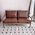 Vintage saddle chair - home living room balcony retro solid wood single leisure chair - designer style light luxury sofa chair