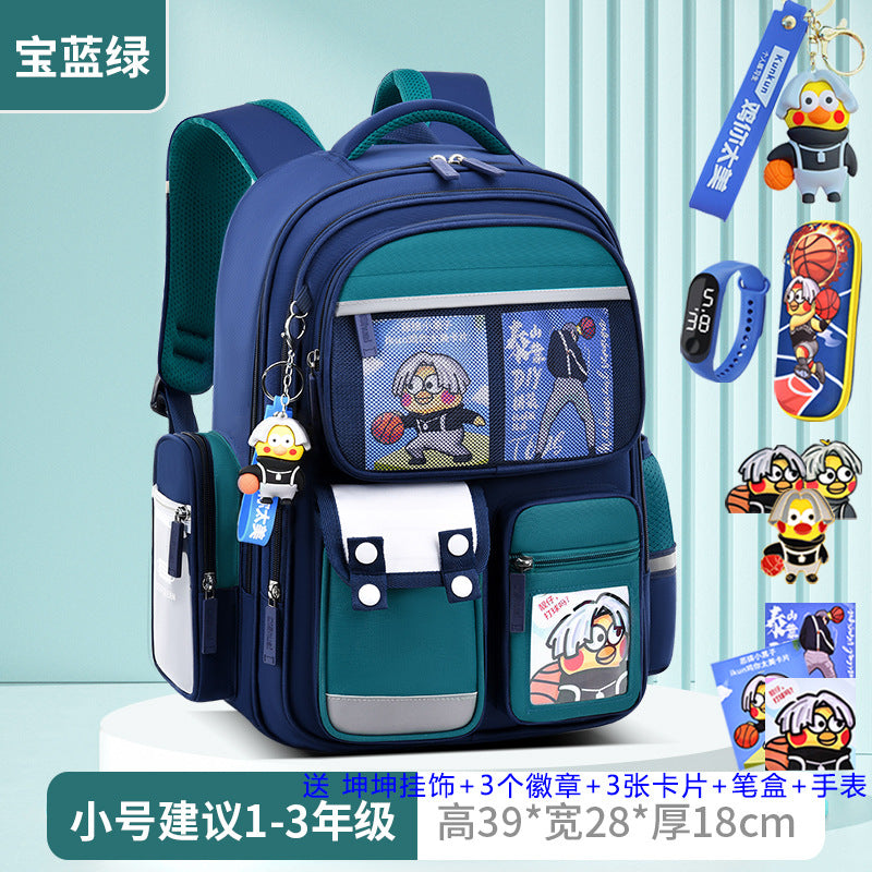 2026 new children's backpack for boys, elementary school grades 1-6, boys' and girls' spine-protecting, weight-reducing double shoulder bag