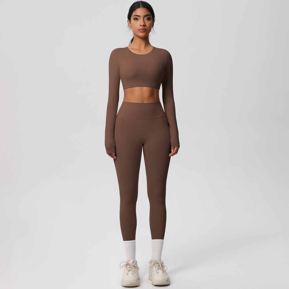 New european and american style fleece-lined yoga set - cloud-like, quick-drying activewear for women's outdoor running and fitness