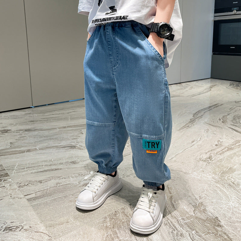 Boys' summer pants: mosquito-proof, lightweight denim shorts for kids - new  casual collection (sizes for mid-to-large children)