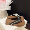 French chic minimalist flat sandals for women - summer 2025 outdoor wear, flat beach roman toe sandals, non-slip