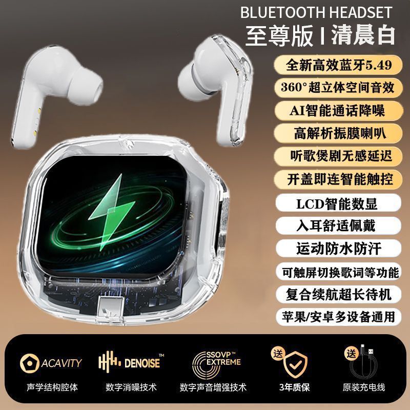 Color screen bluetooth headset wireless airmax dopamine high appearance running noise reduction in-ear yancai bone conduction