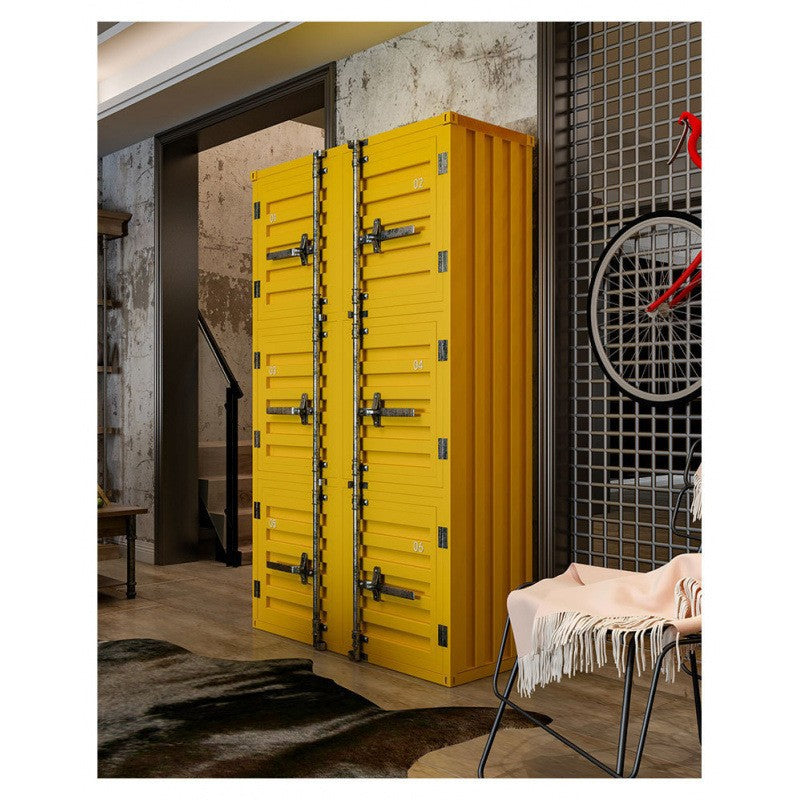 Retro old container bookcase with door locker industrial wind storage cabinet American creative storage display cabinet