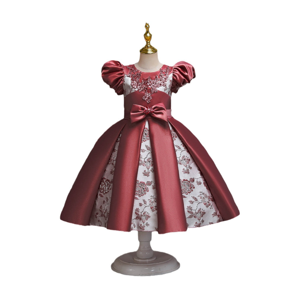 New arrivalin stockchildren's clothing female flower girl dress section cloth pattern princess dress model catwalk dress kids dress