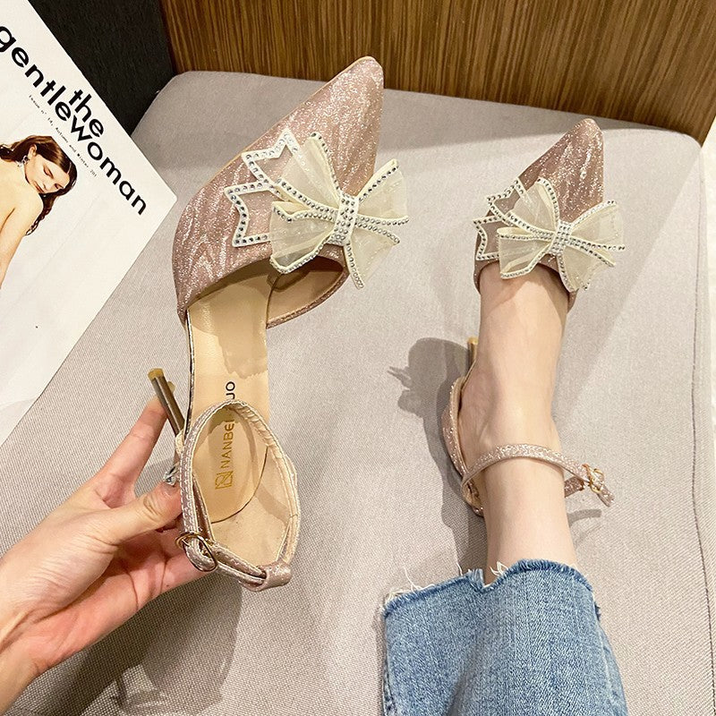 French chic bow heels - women's 2025 new arrival, plus size available, simple & stylish party shoes for export