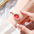 New arrival shangmei brand high-looking casualfashionelegantaccessible luxury diamond-encrusted retro oval watch women's watch