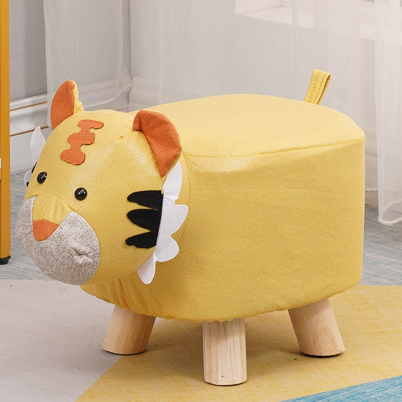 Elephant stool - kids' animal stool - solid wood shoe bench - creative small stool - home living room cartoon cute low stool