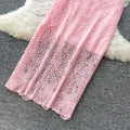 French chic lace cutout elegant two-piece set for women -  spring/autumn slim-fit high-end style