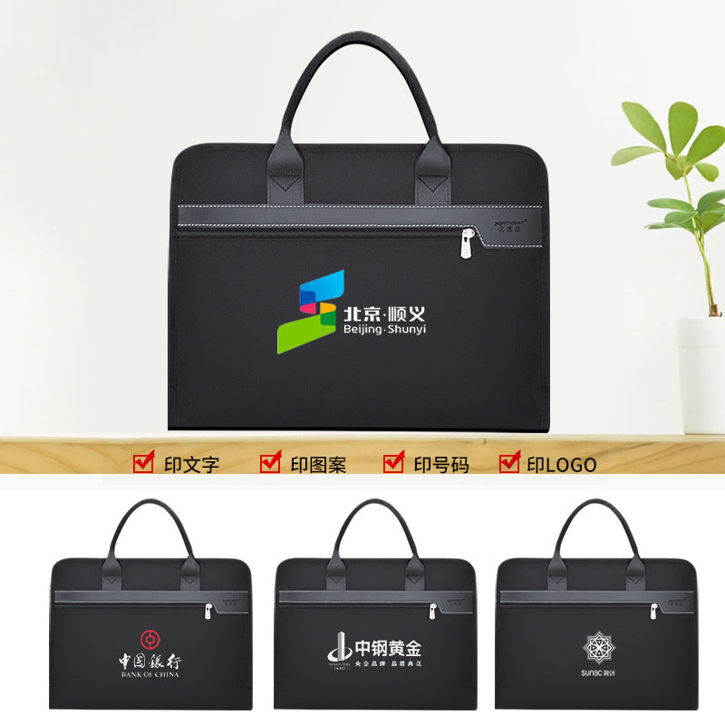 Self-Youxin Briefcase Custom Document Bag Men's Business Oxford Cloth Briefcase Women's Tote Bag Conference Bag
