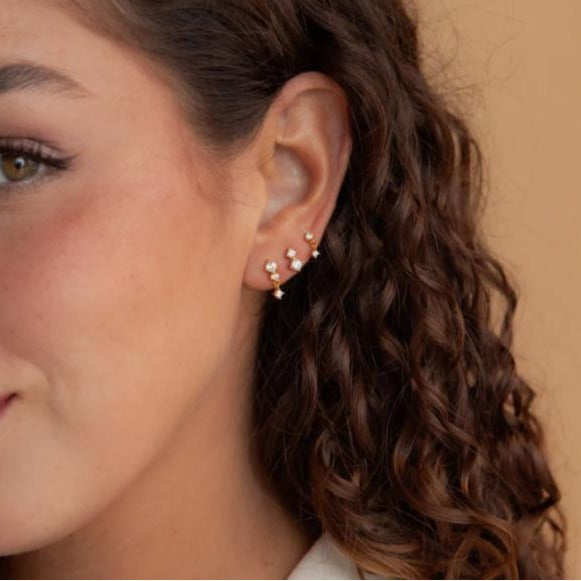 Amazon bestseller: brass electroplated zircon 12 birthstone earrings - elegant & stylish women's fashion jewelry, perfect for cross-border e-commerce
