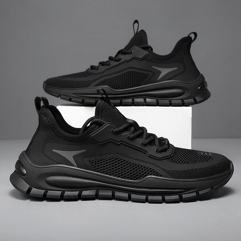Men's shoes 2024 new summer breathable anti-odor mesh athletic casual shoes men's work black safety trendy shoes