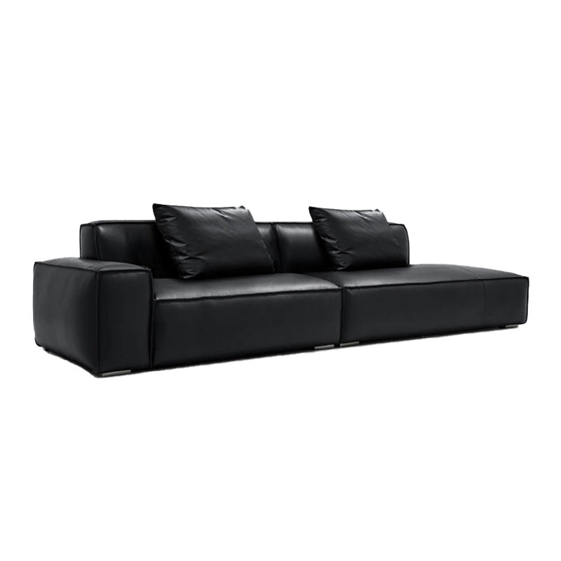 Leather shuoyuan genuine leather sofa casual first layer cowhide leather sofa living room for home tofu block straight row sofa