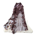 K-style tie-dye ruffles a-line skirt for women summerhigh waistslimming lookasymmetricalelegant mid-length skirtwork clothing