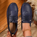 new cross-border retro soft leather soft sole non-slip middle-aged and elderly women's two-wear flats, moccasin shoes