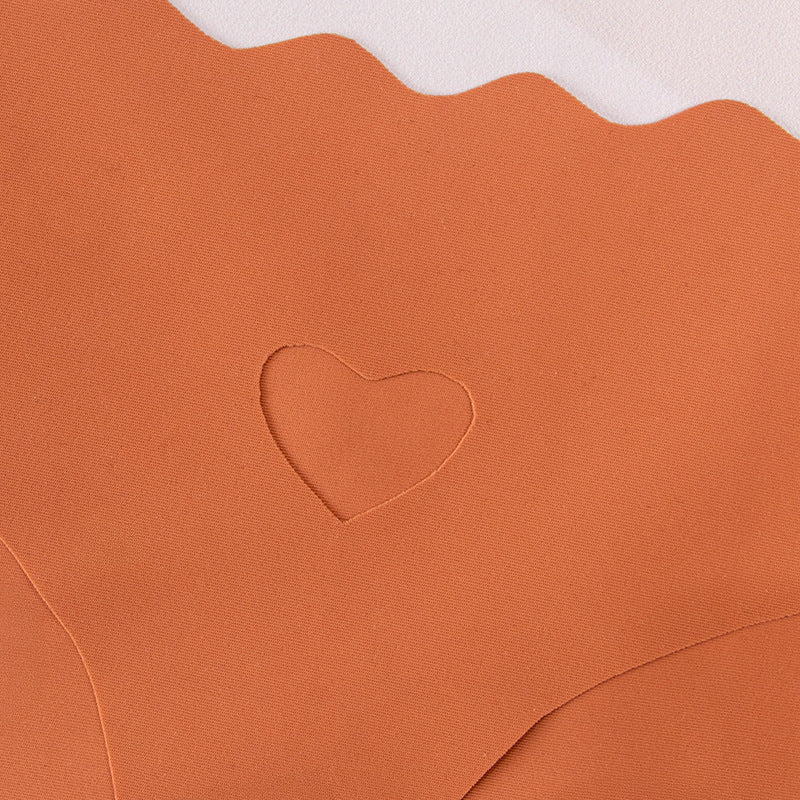 personalized one-piece seamless women's underwear pure color cut out wavy waist low-waist nylon adhesive underwear for women