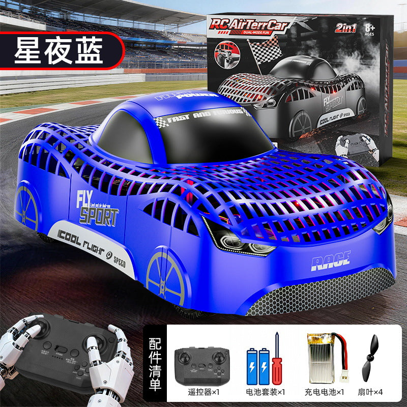 land and air dual-mode 2.4g remote control car with fixed height four-axis drone stunt elegant racing boy toy