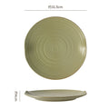 Vintage textured ceramic steak plate - high-style western dessert serving dish - elegant ceramic platter