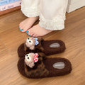 Women's cotton slippers - winter indoor home anti-slip 2025 new collection - fleece-lined fluffy slippers for women