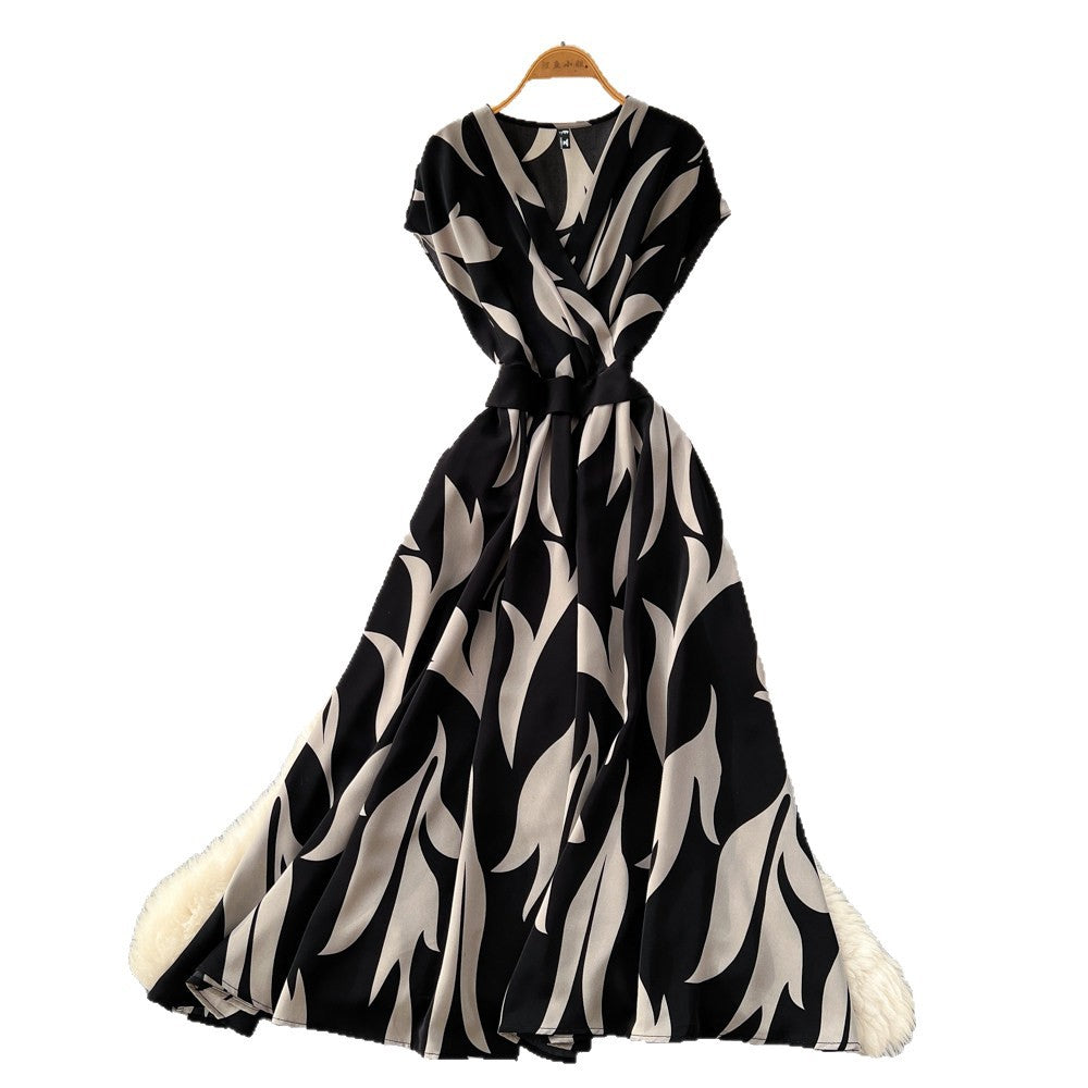 Korean style commute-friendly sleeveless printed dress - women's spring new arrival, high-waisted, a-line maxi dress with a touch of luxury and unique design