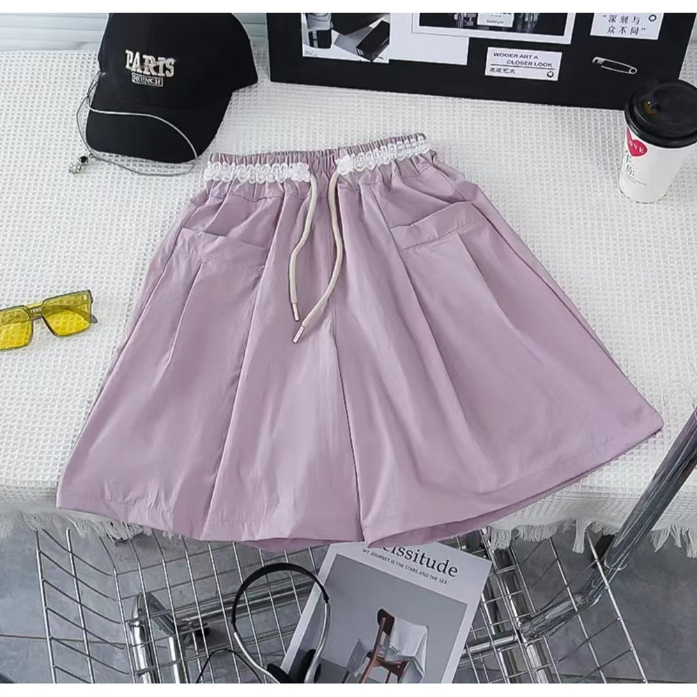 [counter quality] women's youthshortssummer thin style youthcasualhalf length pants light and breathable mid-pants