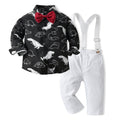 Fashionexportchildren's clothing hideyoshi new arrivallong sleevesshirtoverallsdinosaur printingone year old dress kidssuit