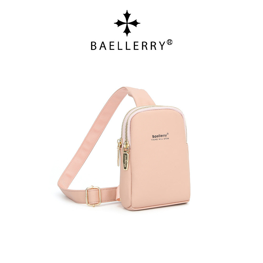 Baellerry new women's large-capacity breast bag  solid color versatile messenger shoulder bag fashionable mobile phone bag