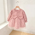 Girls' long-sleeve dress - spring/autumn  new collection - princess style long-sleeve tulle dress with vest overlay (two-piece look)