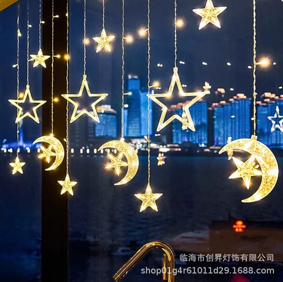 LED star lights flashing lights string gypsy stars birthday scene camping decoration room interior layout ambient lights