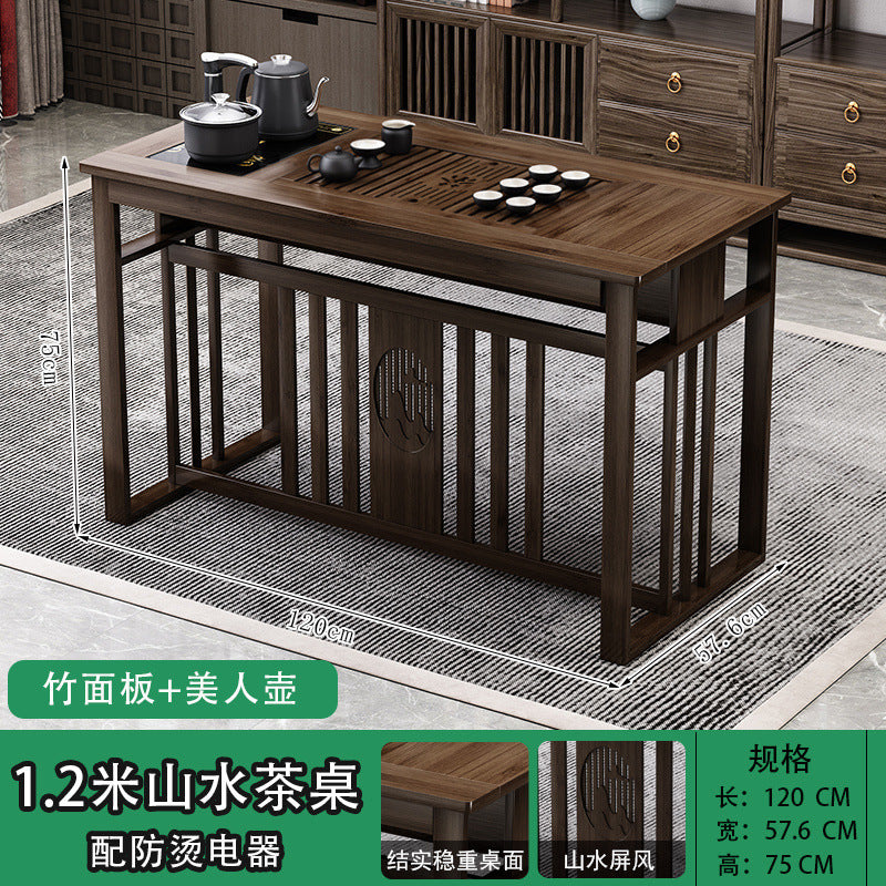 Balcony tea table and chair combination New Chinese-style office household small apartment Kung Fu tea table Boiling water integrated tea making table
