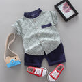 wholesale children's short-sleeve sets: summer boys' printed letter shirts, boys' short-sleeve t-shirt 2-piece sets