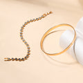 Wholesale alloy bracelets: european & american cross-border retro jewelry, fashionable gold diamond bracelets for women, polished simulated gold hand jewelry