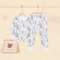 Class a cotton kids home wear suit boys and girls youth graffiti autumn clothes and long trousers close-fitting in stock wholesale