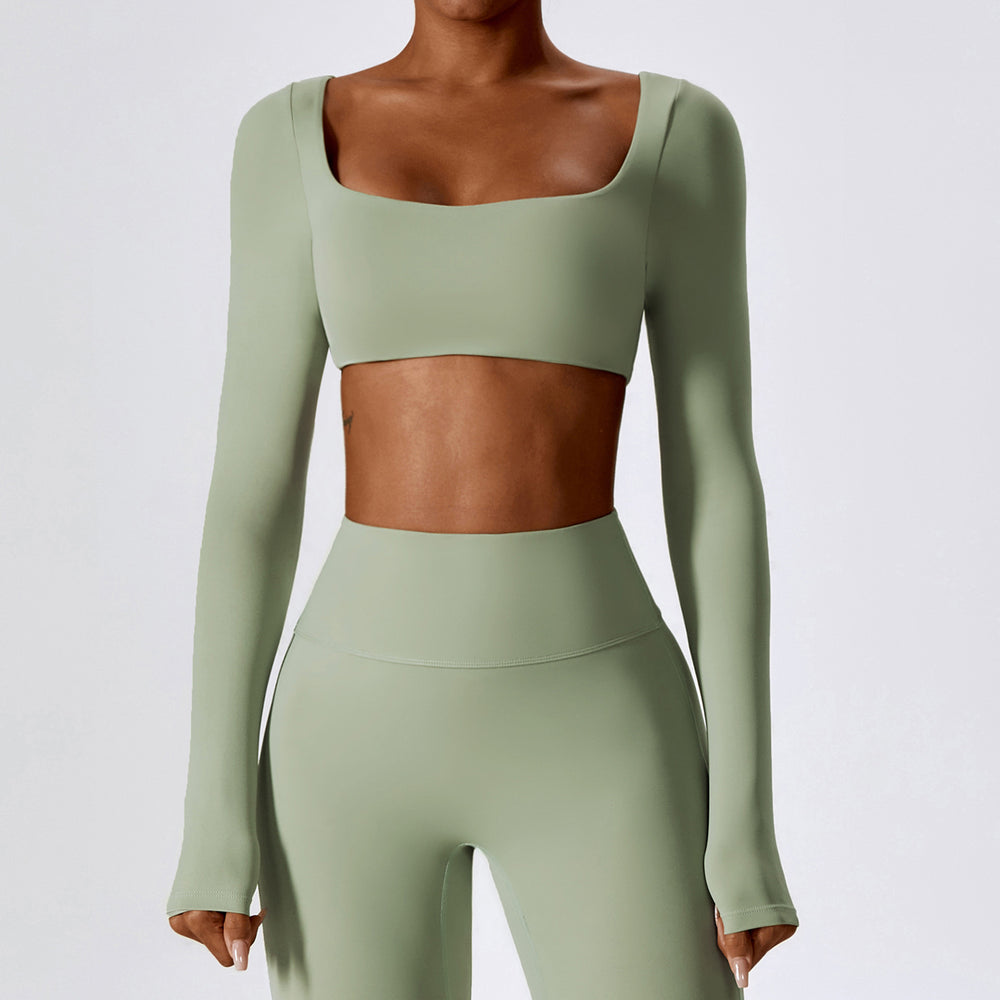 European and american sexy nude feel long sleeve yoga top outdoor running sports t-shirt quick-dry compression fitness shirt 8232