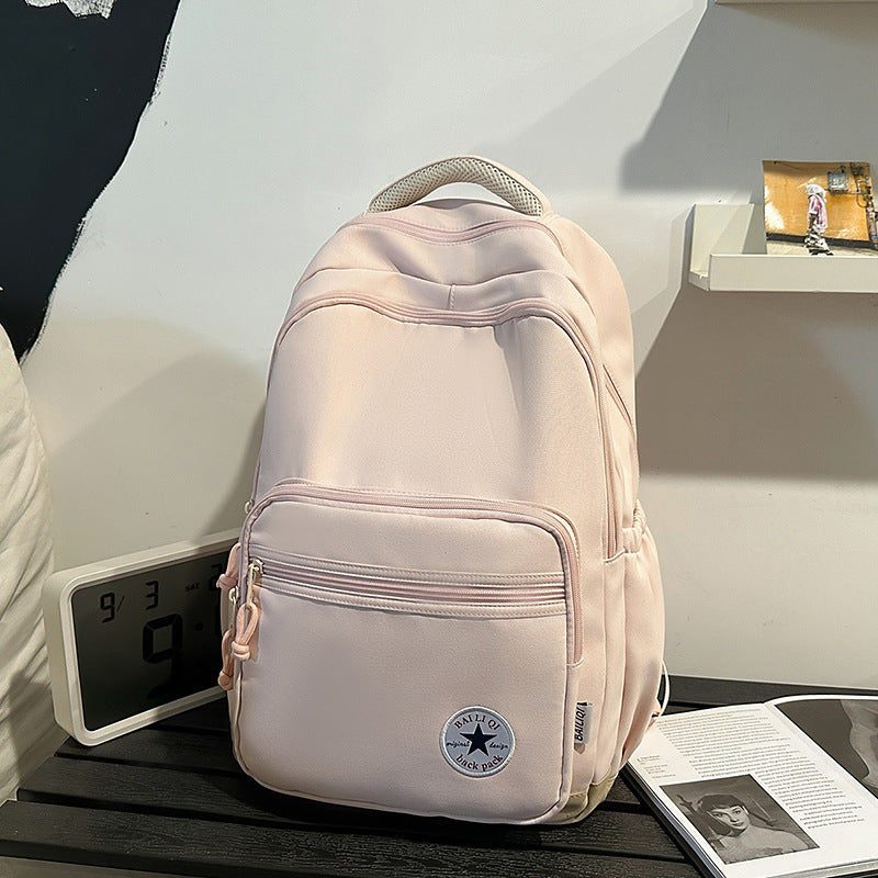 New arrival backpack classic student school bag large capacity lightweight water-repellent backpack lightweight pure color backpack