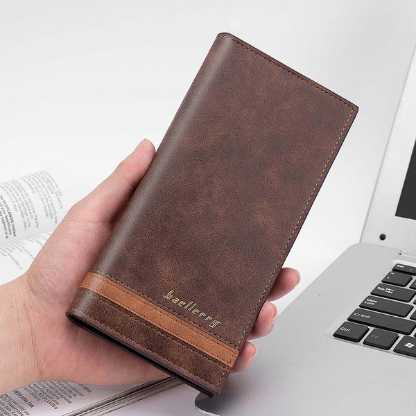 Cross-border spot new RFID wallet anti-theft brush color matching multi-card position men's card bag wallet suit bag men's long model