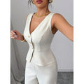 cross-border code new arrival  women's elegant commute sleeveless business suit set