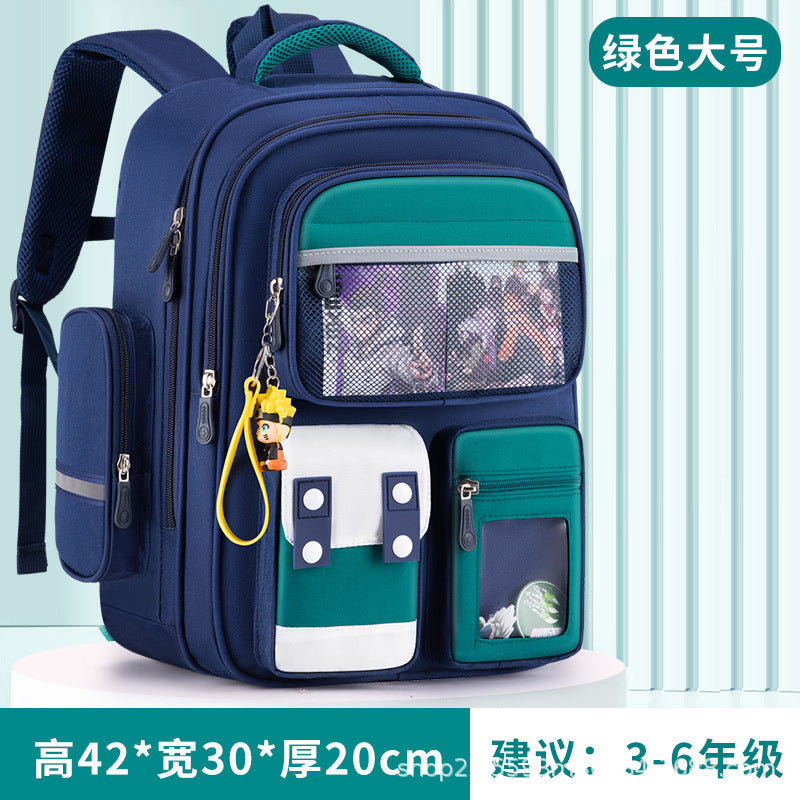 New children's schoolbag for primary school students in grades 1-6, burden reduction and spine protection, large-capacity men's and women's backpacks.