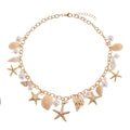 Wholesale women's necklace accessories - european & american style, bohemian starfish & seashell, high-end faux pearl choker necklace