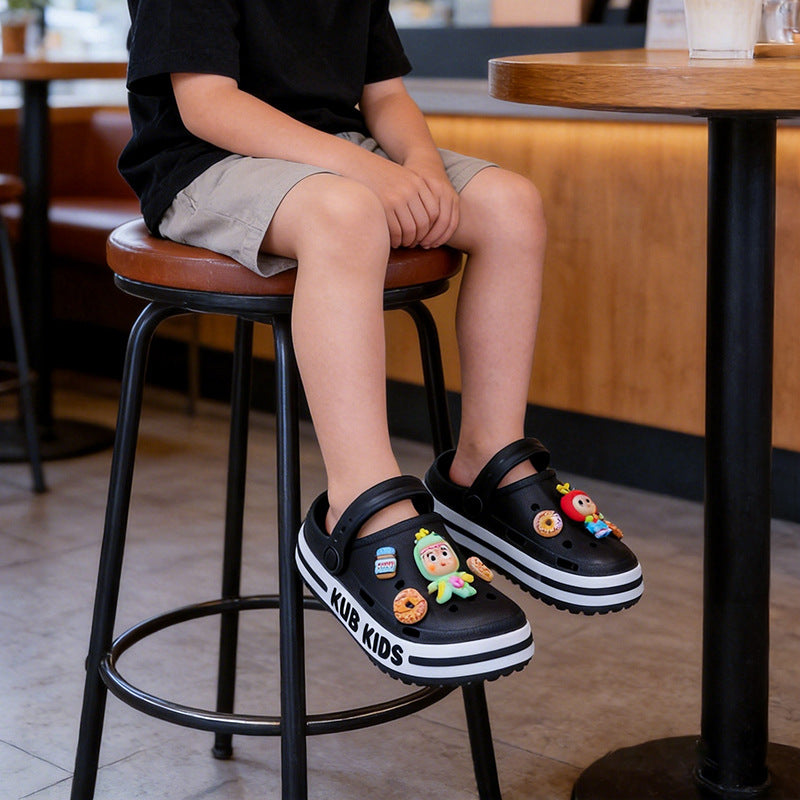 Kids slippers boys and girls summer baby clogs eva soft bottom indoor beach shoes children's sandals river tracing