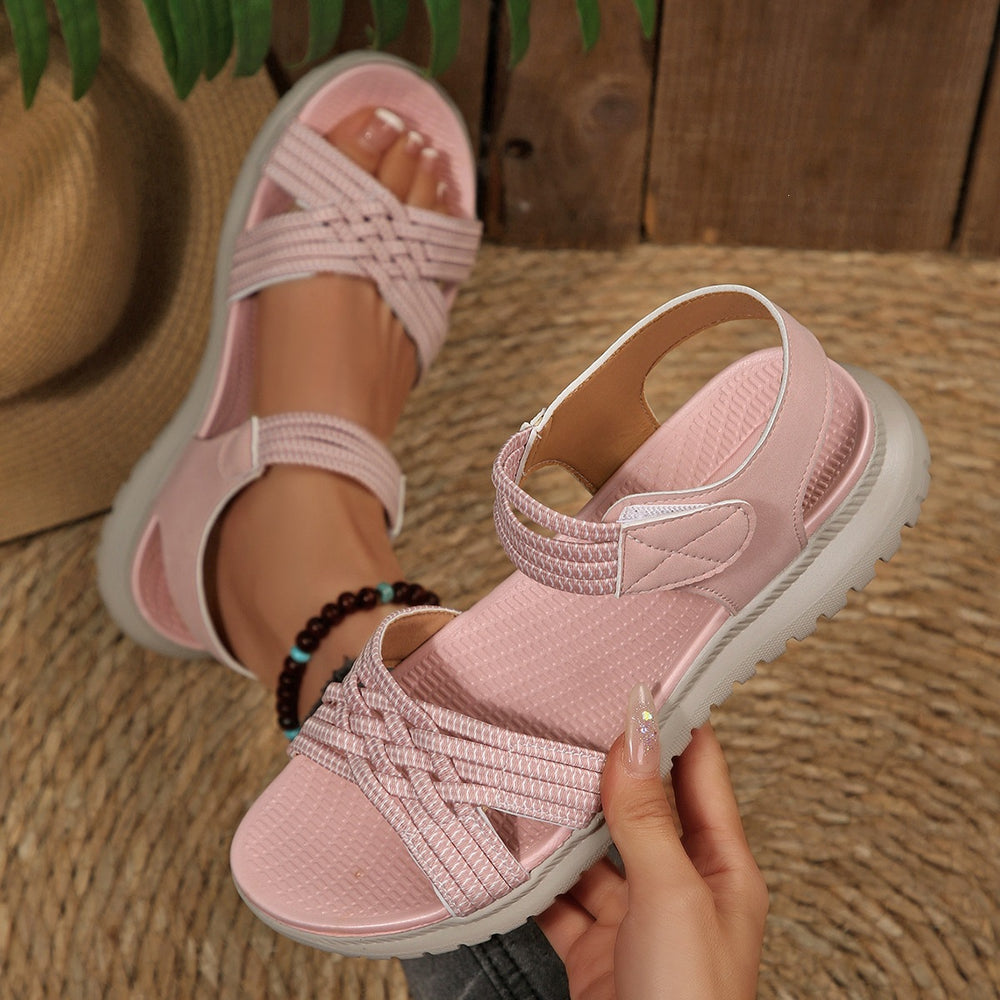 Amazon summer new arrivals: velcro open-toe platform sandals - lightweight, sporty style, plus size beach slides -