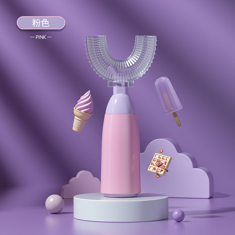 English card-mounted children's u-shaped toothbrush silicone soft-bristled toothbrush oral cleaning brush children's toothbrush wholesale
