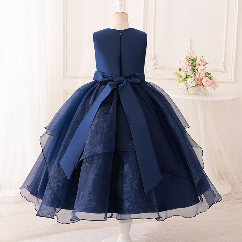 European and american cross-border children's christmas costume performance dress - girls' long skirt, performance gown, princess dress