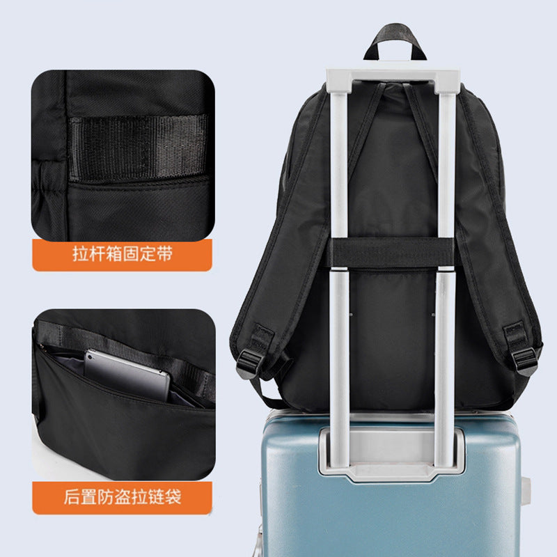 Customized simple student schoolbag solid color lightweight Mori travel backpack Korean version versatile men's and women's computer backpack