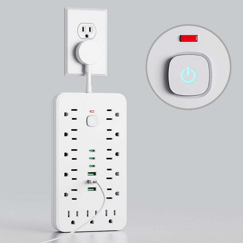 110v power strip extension cord with overload protection, usb charging outlet, us/canada/mexico standard, pd socket, taiwan version