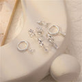 2024 new luxury geometric zircon cartilage earrings - unique, high-end copper plated gold earring set for women