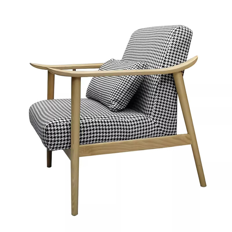 Single sofa chair for home scandinavian solid wood casual modern small apartment living room balcony casual chair designer single chair