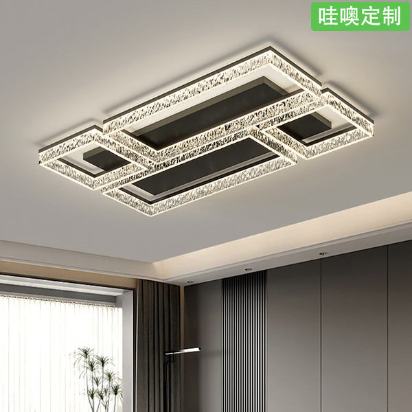 [Wow] Light luxury high-end Italian minimalist ice crack crystal master bedroom room light ceiling light living room light