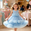 Flower girl dress baby birthday first birthday princess dress holiday party girl princess dress gauze dress tutu skirt ready stock