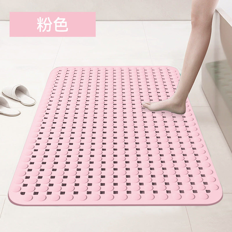 Bathroom non-slip mat, environmentally friendly material PVC bath toilet foot pad, anti-drop massage suction cup, non-slip drain foot pad